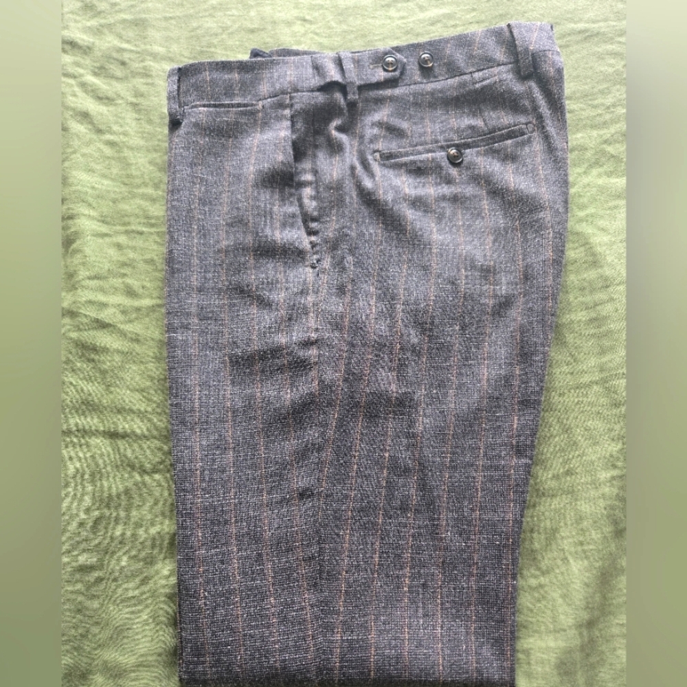 Bonobos Men Gray Wool Blend Stretch Slim Dress Pants Sz 32 / 32
